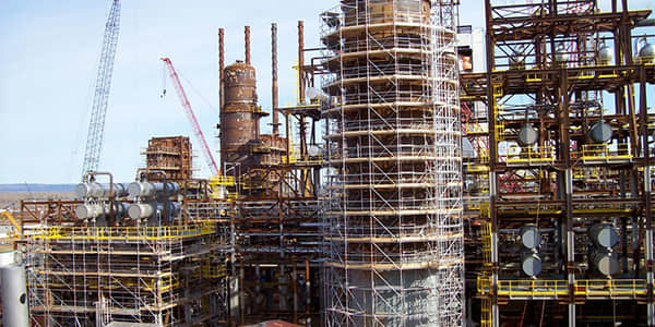 Scaffolding in tank