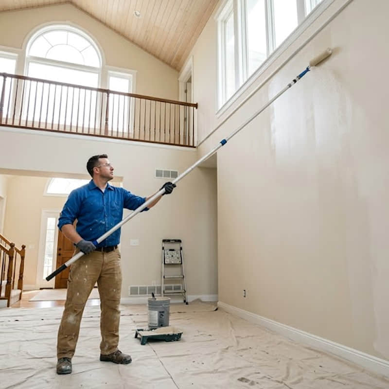 How To Paint High Walls Without Scaffolding: The Ultimate Guide