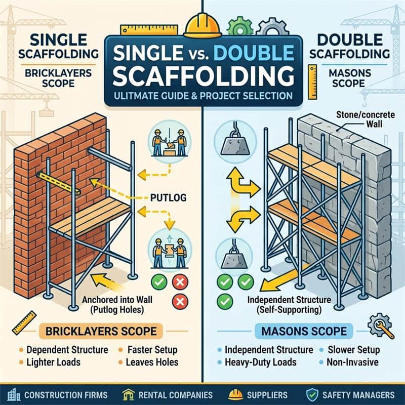 Single vs Double Scaffolding: The Ultimate Guide for Construction Projects